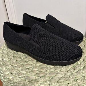 FitFlop Superskate Uberknit Black Slip On Comfort Lightweight Loafers NWOB